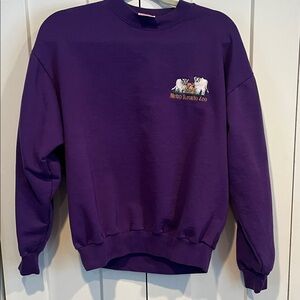 Vintage Made in Canada Purple Sweatshirt with Embroidered Metro Toronto Zoo